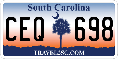 SC license plate CEQ698