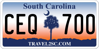 SC license plate CEQ700