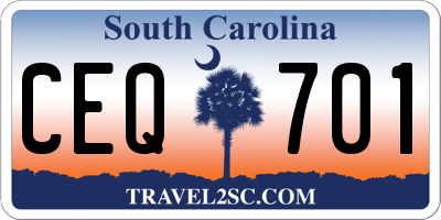 SC license plate CEQ701