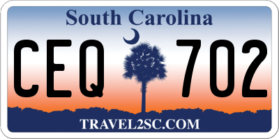 SC license plate CEQ702
