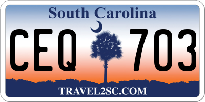 SC license plate CEQ703
