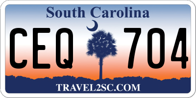 SC license plate CEQ704