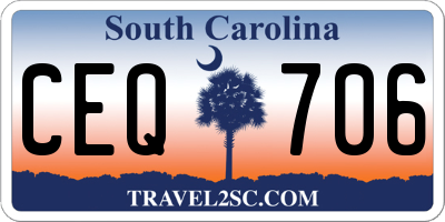 SC license plate CEQ706