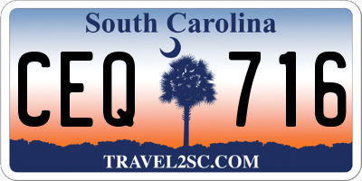 SC license plate CEQ716