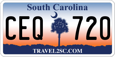 SC license plate CEQ720
