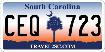 SC license plate CEQ723