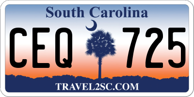 SC license plate CEQ725