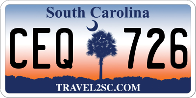 SC license plate CEQ726