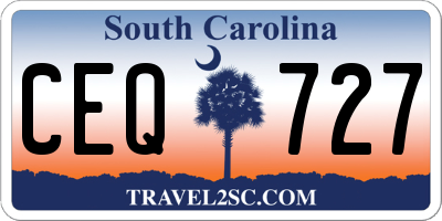 SC license plate CEQ727