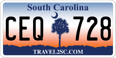 SC license plate CEQ728