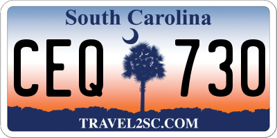 SC license plate CEQ730