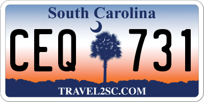 SC license plate CEQ731