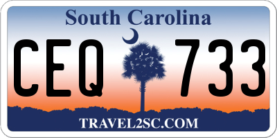SC license plate CEQ733