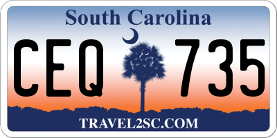 SC license plate CEQ735