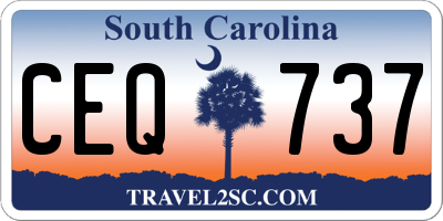 SC license plate CEQ737