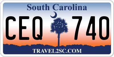 SC license plate CEQ740