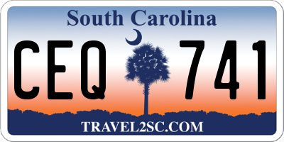 SC license plate CEQ741
