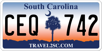 SC license plate CEQ742