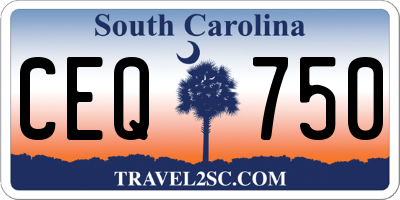 SC license plate CEQ750