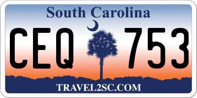 SC license plate CEQ753