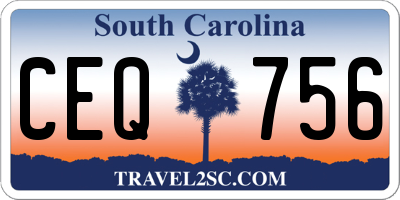 SC license plate CEQ756