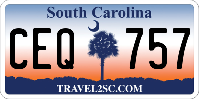 SC license plate CEQ757