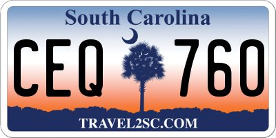 SC license plate CEQ760