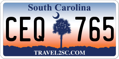 SC license plate CEQ765