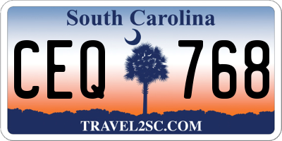 SC license plate CEQ768