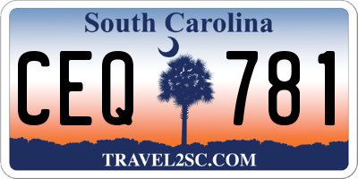 SC license plate CEQ781