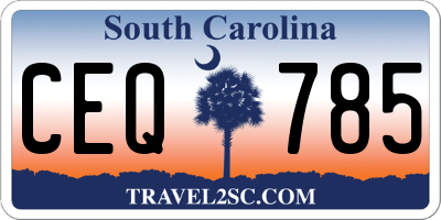 SC license plate CEQ785