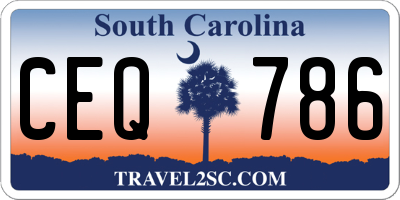 SC license plate CEQ786