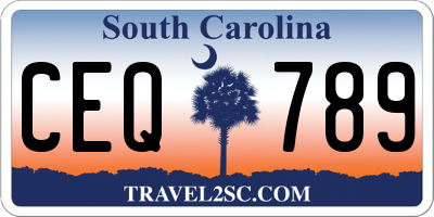 SC license plate CEQ789