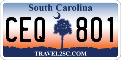 SC license plate CEQ801