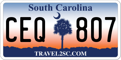 SC license plate CEQ807