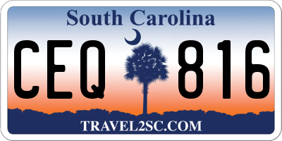SC license plate CEQ816