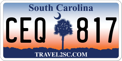 SC license plate CEQ817