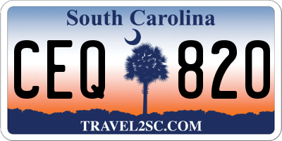SC license plate CEQ820