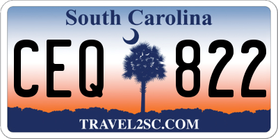 SC license plate CEQ822
