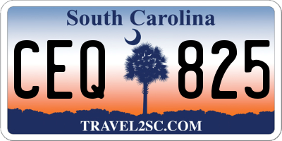 SC license plate CEQ825