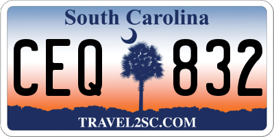 SC license plate CEQ832