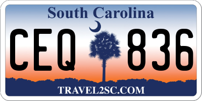 SC license plate CEQ836