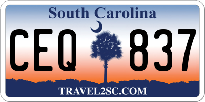 SC license plate CEQ837