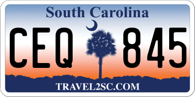 SC license plate CEQ845