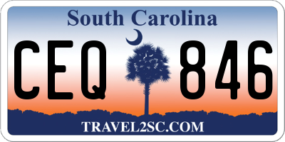 SC license plate CEQ846