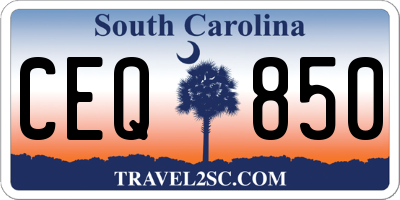 SC license plate CEQ850