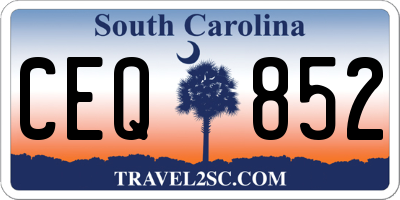 SC license plate CEQ852