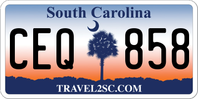 SC license plate CEQ858