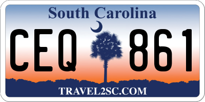 SC license plate CEQ861