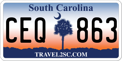 SC license plate CEQ863
